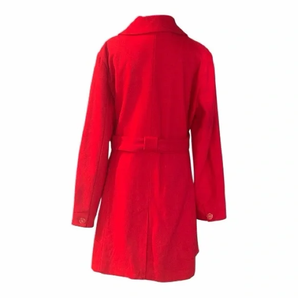 New York & Company Vibrant Red Belted Jacket Size XL NWT - Picture 4 of 9